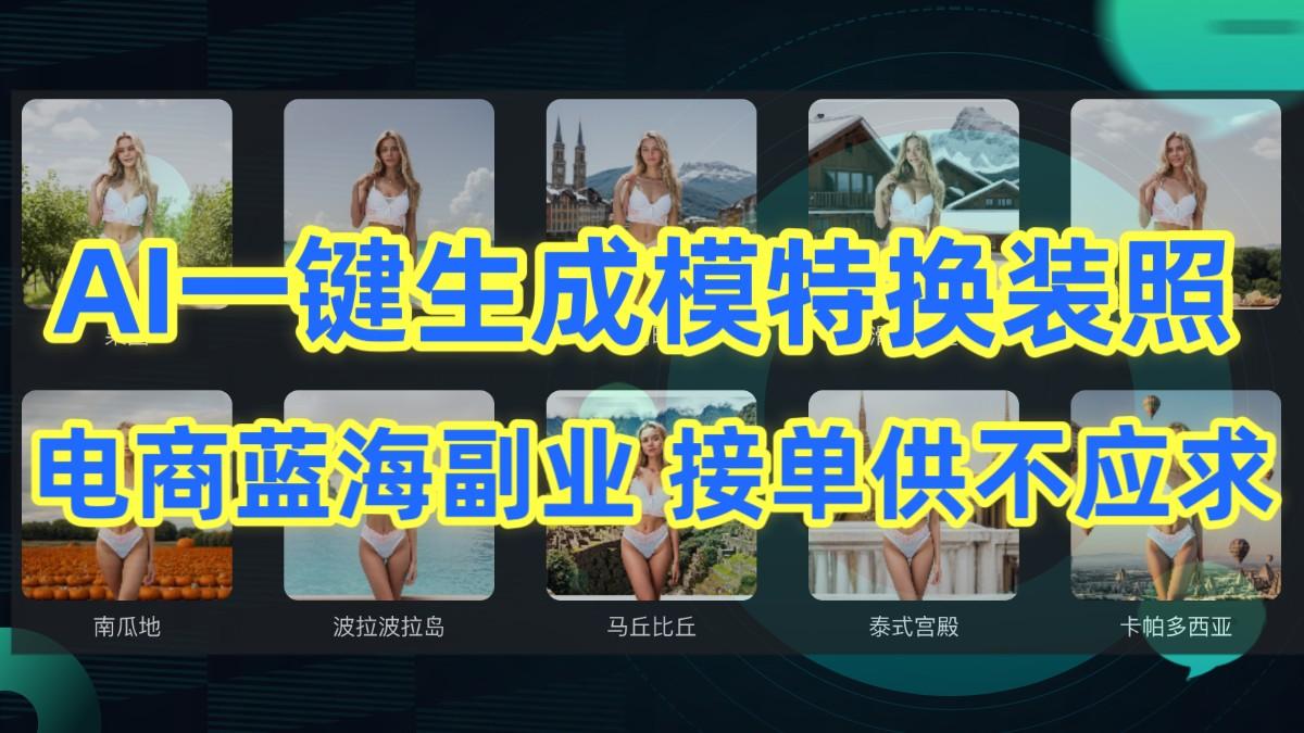 AI制作一键生成模特换装照，电商蓝海副业，接单供不应求-网创资源