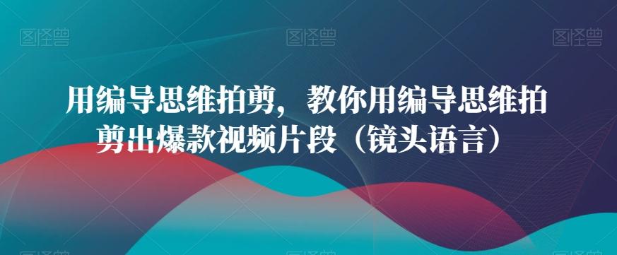 用编导思维拍剪，教你用编导思维拍剪出爆款视频片段(镜头语言)-网创资源