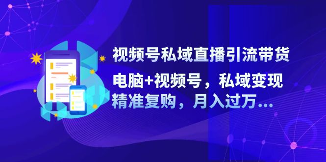 视频号私域直播引流带货：电脑+视频号，私域变现，精准复购，月入过万…-网创资源