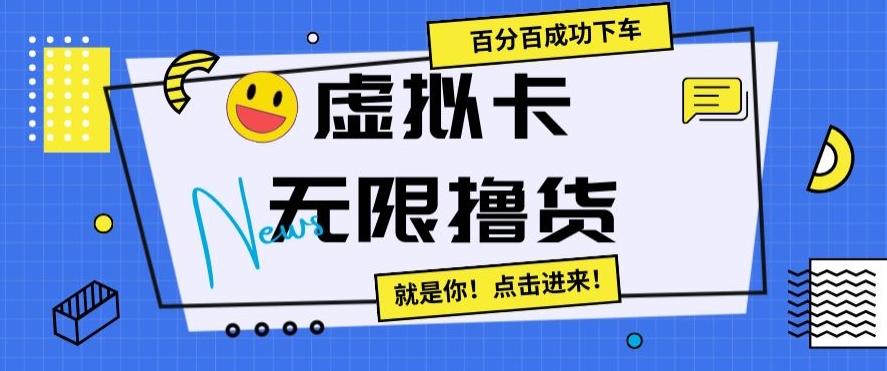 虚拟卡无限撸货，百分百成功下车【仅揭秘】-网创资源