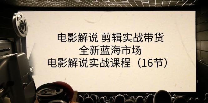 电影解说 剪辑实战带货全新蓝海市场，电影解说实战课程(16节-网创资源