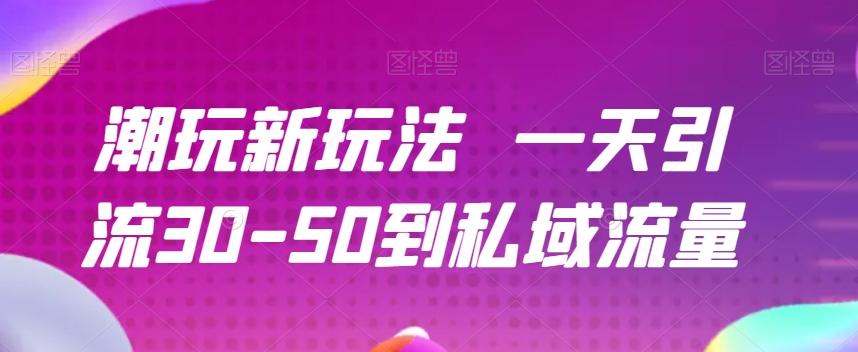 潮玩新玩法一天引流30-50到私域流量-网创资源