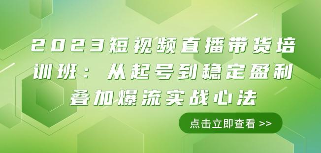 2023短视频直播带货培训班：从起号到稳定盈利叠加爆流实战心法（11节课）-网创资源