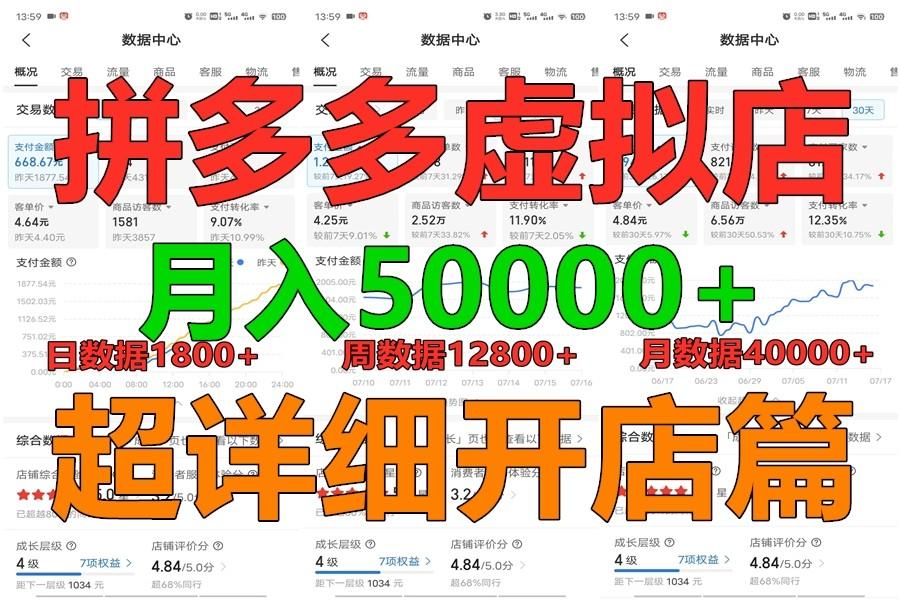 拼多多虚拟电商训练营月入40000+你也行，暴利稳定长久，副业首选-网创资源