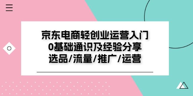 京东电商-轻创业运营入门0基础通识及经验分享：选品/流量/推广/运营-网创资源