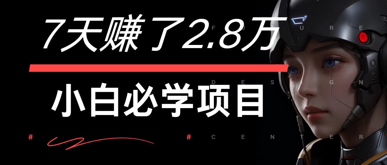 7天赚了2.8万！每单利润最少500+，轻松月入7万+小白有手就行-网创资源