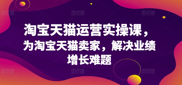 淘宝天猫运营实操课，为淘宝天猫卖家，解决业绩增长难题-网创资源