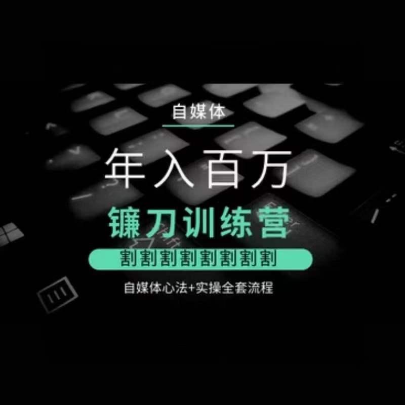 自媒体年入百万镰刀训练营，割割割割割割割割，自媒体心法+实操全套流程-网创资源