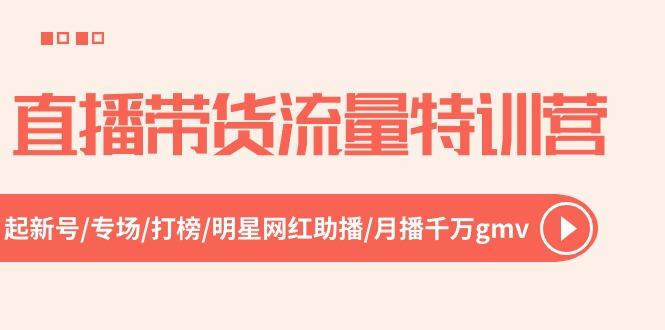 直播带货流量特训营，起新号-专场-打榜-明星网红助播 月播千万gmv(52节-网创资源
