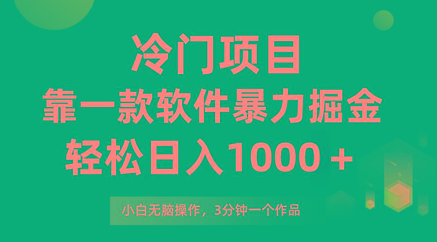 (9791期)冷门项目，靠一款软件暴力掘金日入1000＋，小白轻松上手第二天见收益-网创资源