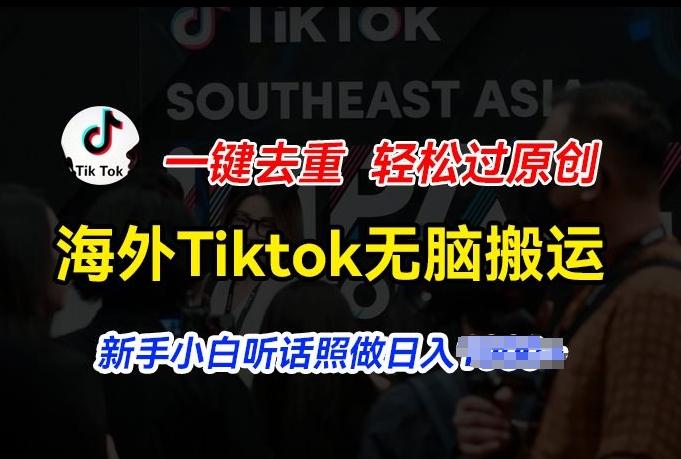 海外Tiktok短视频无脑搬运，一键去重轻松过原创，新手小白听话照做日入几张【揭秘】-网创资源