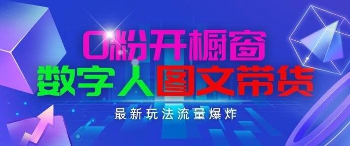 抖音最新项目，0粉开橱窗，数字人图文带货，流量爆炸，简单操作，日入1K+【揭秘】-网创资源