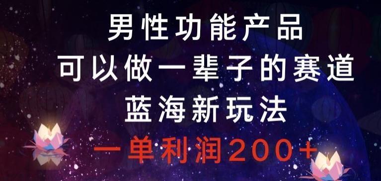 男性功能产品，可以做一辈子的赛道，蓝海新玩法，一单利润200+-网创资源