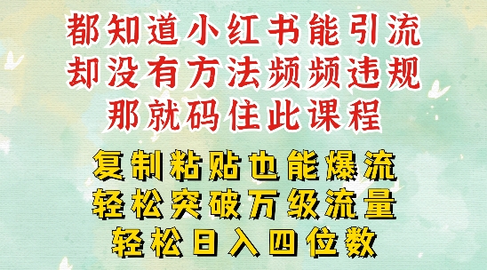 小红书靠复制粘贴一周突破万级流量池干货，以减肥为例，每天稳定引流变现四位数【揭秘】-网创资源