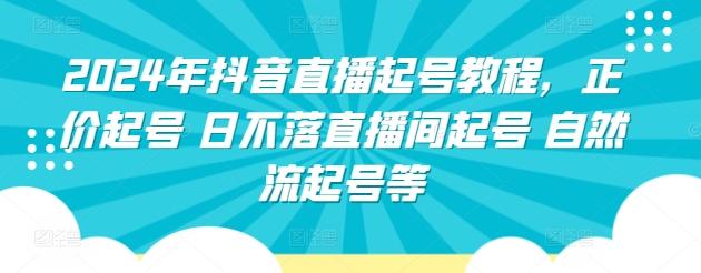 2024年抖音直播起号教程，正价起号 日不落直播间起号 自然流起号等-网创资源