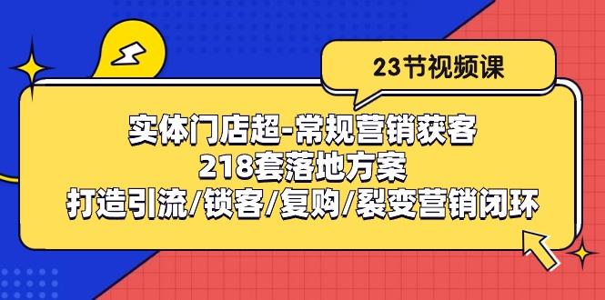 实体门店超-常规营销获客：218套落地方案/打造引流/锁客/复购/裂变营销-网创资源