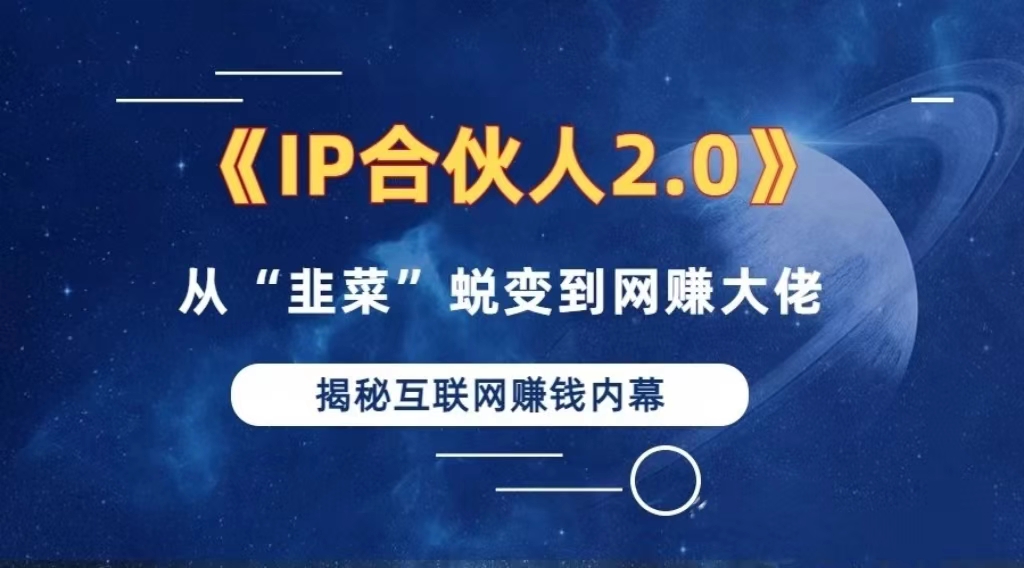 2024如何通过”知识付费“卖项目年入”百万“卖项目合伙人IP孵化训练营-网创资源