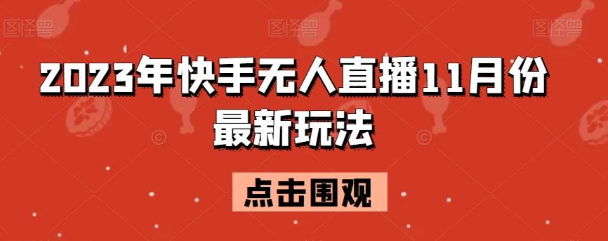 2023年快手无人直播11月份最新玩法-网创资源